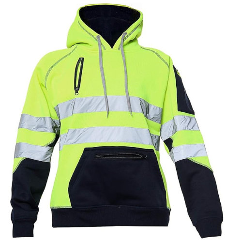 TanxWear Hi-Vis Fleece Safety Hoodie – Reflective, Warm & Multi-Pocket Workwear