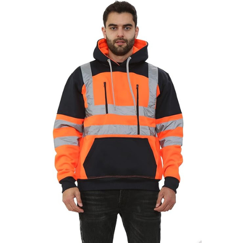 TanxWear Hi-Vis Fleece Hoodie with Tablet Pocket – Reflective, Safety Workwear