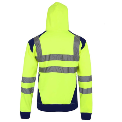 TanxWear Hi-Vis Zip-Up Safety Hoodie – Reflective, Warm Fleece Workwear