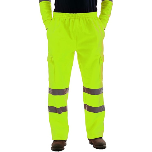 TanxWear Hi-Vis Work Joggers – Reflective Fleece Safety Trousers for Men