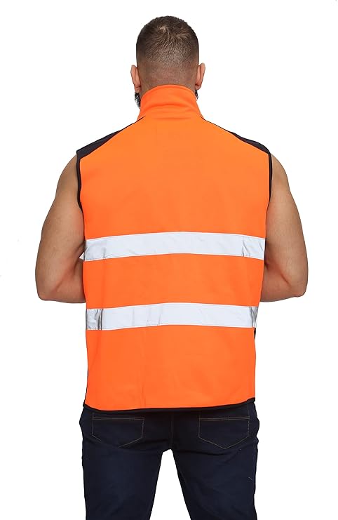 TanxWear Hi-Vis Body Warmer – Reflective, Fleece-Lined Safety Gilet with Utility Pockets