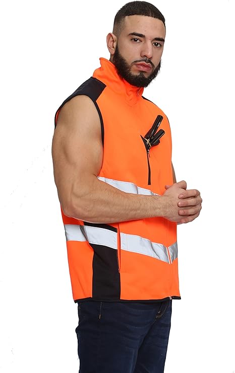 TanxWear Hi-Vis Body Warmer – Reflective, Fleece-Lined Safety Gilet with Utility Pockets