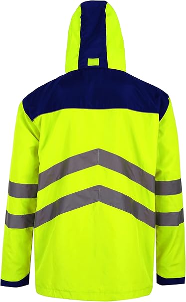 TanxWear Hi-Vis Waterproof Rain Tracksuit for Men – Reflective Safety Rainsuit with Hood