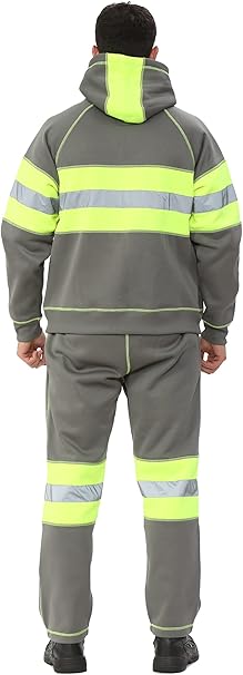 TanxWear Hi-Vis Grey Tracksuit for Men – Reflective, Lightweight Safety Workwear Set