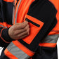 TanxWear Hi-Vis 3-Zip Safety Hoodie – Reflective Work Fleece with Phone & ID Pockets