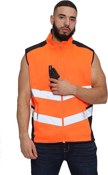 TanxWear Hi-Vis Body Warmer – Reflective, Fleece-Lined Safety Gilet with Utility Pockets
