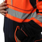 TanxWear Hi-Vis 3-Zip Safety Hoodie – Reflective Work Fleece with Phone & ID Pockets