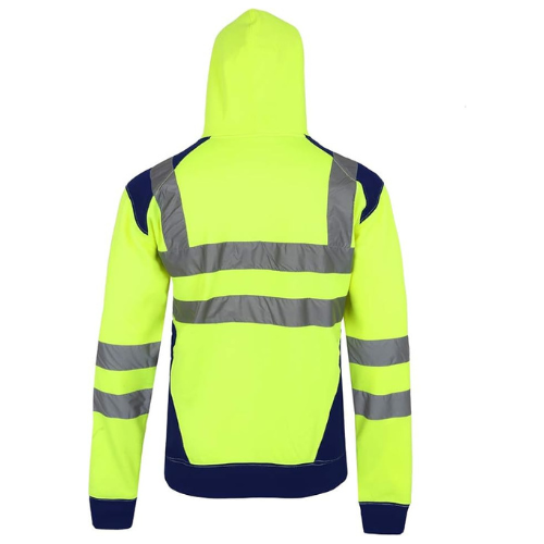 TanxWear Hi-Vis Zip-Up Safety Hoodie – Reflective, Warm Fleece Workwear