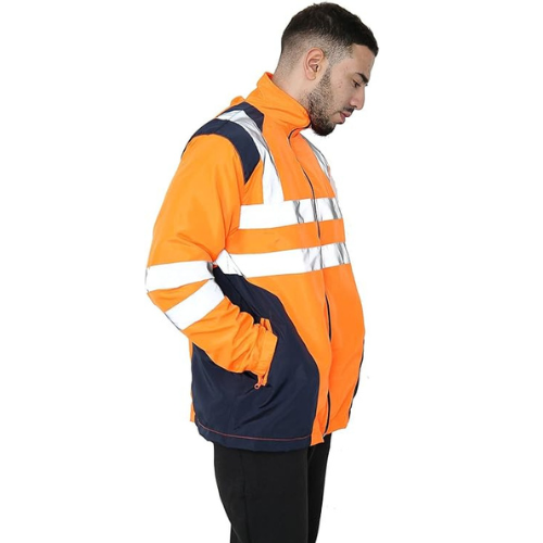 TanxWear Hi-Vis Waterproof Rain Jacket for Men – Reflective, Lightweight & Hooded Safety Workwear