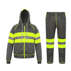 TanxWear Hi-Vis Grey Tracksuit for Men – Reflective, Lightweight Safety Workwear Set