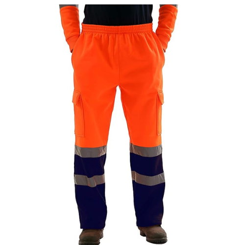 TanxWear Hi-Vis Work Joggers – Reflective Fleece Safety Trousers for Men