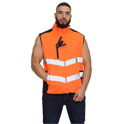 TanxWear Hi-Vis Body Warmer – Reflective, Fleece-Lined Safety Gilet with Utility Pockets
