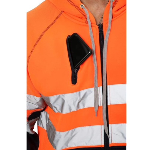 TanxWear Hi-Vis Fleece Safety Hoodie – Reflective, Warm & Multi-Pocket Workwear